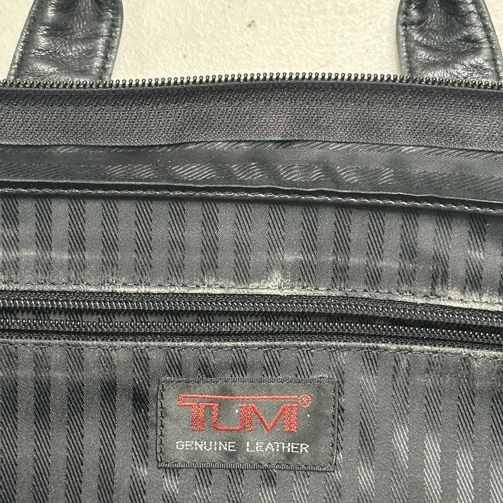 Vintage TUMI 9602D3 Napa Leather Laptop Briefcase Organizer Black Office Work - Picture 13 of 16